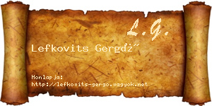 Lefkovits Gergő névjegykártya